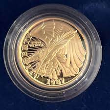 1987 silver dollar gold five dollar set