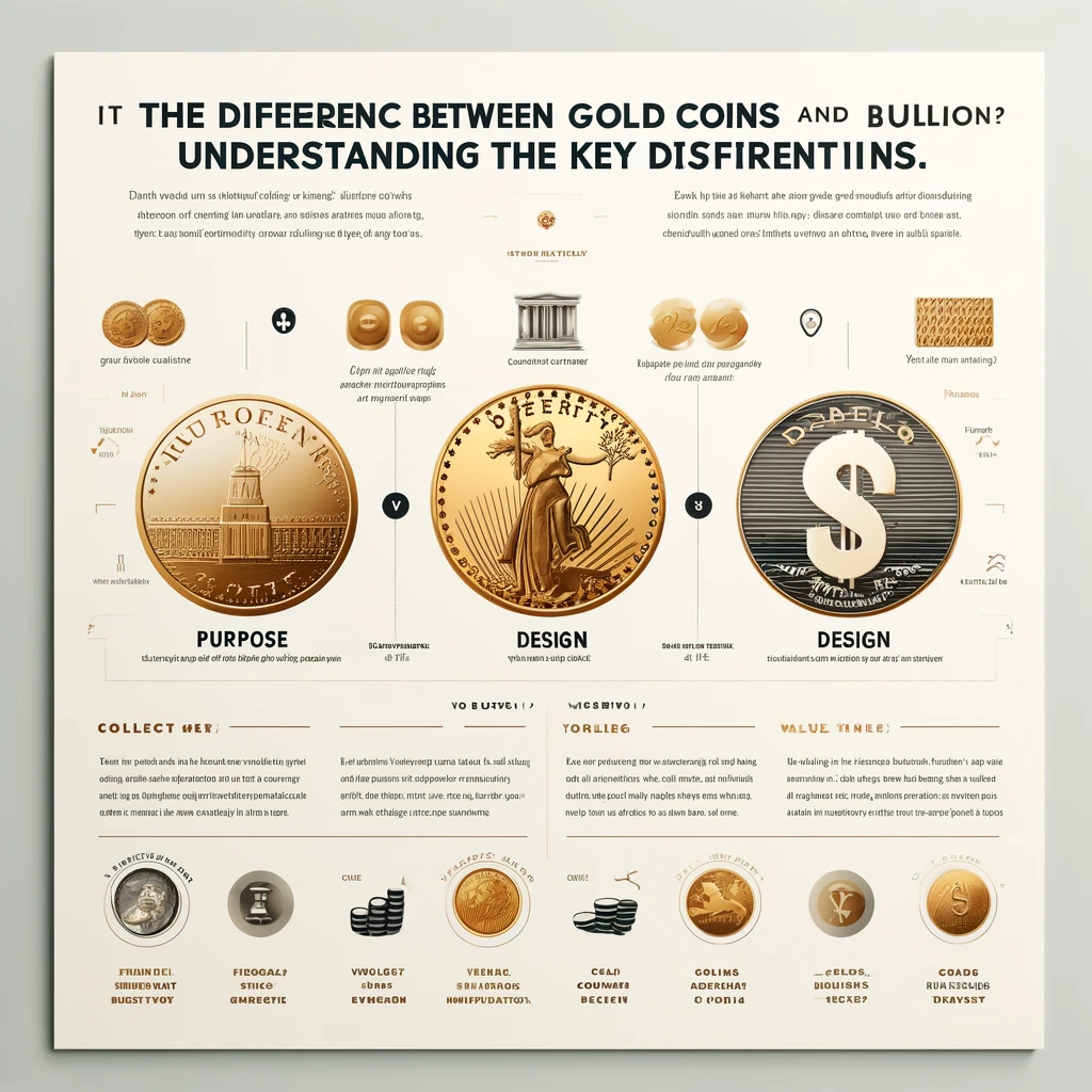 Difference between gold coins and bullion